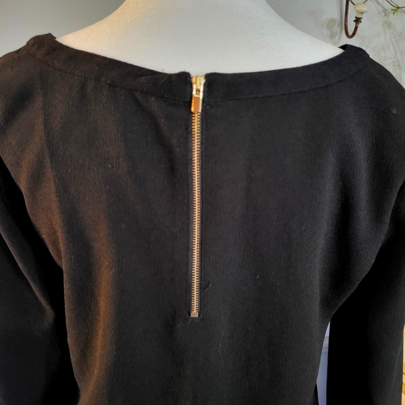 Ann Taylor white crotchet lace front, 1/2 zippered back, long sleeve blouse Sz 2 - Picture 5 of 9